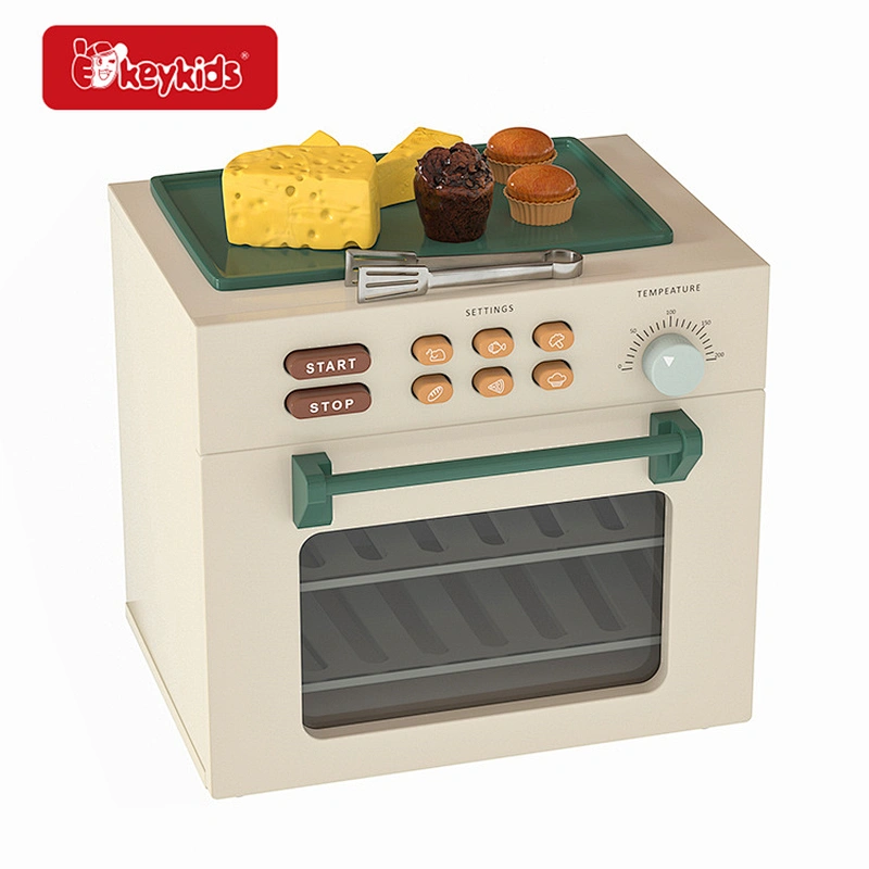 Pretend Play Kitchen Accessories Toy Wooden Toys Oven Playsets with Grilled W10D646
