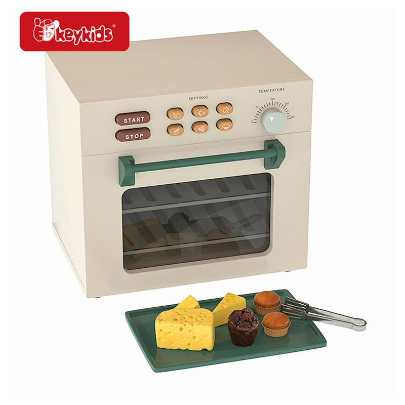 Pretend Play Kitchen Accessories Toy Wooden Toys Oven Playsets with Grilled W10D646